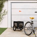 Remorcă bicicletă animale companie, negru, textil oxford/fier GartenMobel Dekor