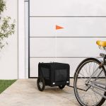 Remorcă bicicletă animale companie, negru, textil oxford/fier GartenMobel Dekor