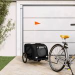 Remorcă bicicletă animale companie, negru, textil oxford/fier GartenMobel Dekor