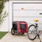Remorcă bicicletă animale companie, roșu/gri textil oxford/fier GartenMobel Dekor