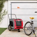Remorcă bicicletă animale companie, roșu/gri textil oxford/fier GartenMobel Dekor