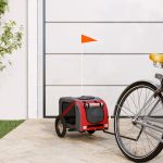 Remorcă bicicletă animale companie, roșu/gri textil oxford/fier GartenMobel Dekor