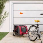 Remorcă bicicletă animale companie, roșu/gri textil oxford/fier GartenMobel Dekor