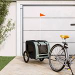 Remorcă bicicletă animale companie gri/negru textil oxford/fier GartenMobel Dekor