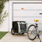 Remorcă bicicletă animale companie gri/negru textil oxford/fier GartenMobel Dekor