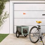 Remorcă bicicletă animale companie gri/negru textil oxford/fier GartenMobel Dekor