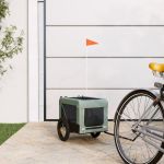 Remorcă bicicletă animale companie gri/negru textil oxford/fier GartenMobel Dekor