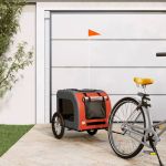 Remorcă de bicicletă animale portocaliu/gri, textil oxford/fier GartenMobel Dekor
