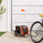 Remorcă de bicicletă animale portocaliu/gri, textil oxford/fier GartenMobel Dekor