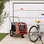 Remorcă de bicicletă animale portocaliu/gri, textil oxford/fier GartenMobel Dekor