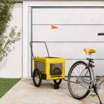 Remorcă bicicletă animale companie, galben/negru, oxford/fier GartenMobel Dekor