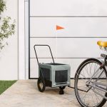 Remorcă bicicletă animale companie, gri/negru, oxford/fier GartenMobel Dekor