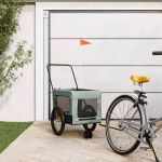 Remorcă bicicletă animale companie, gri/negru, oxford/fier GartenMobel Dekor