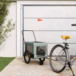 Remorcă bicicletă animale companie, gri/negru, oxford/fier GartenMobel Dekor