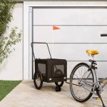 Remorcă bicicletă animale companie, negru, textil oxford/fier GartenMobel Dekor