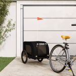 Remorcă bicicletă animale companie, negru, textil oxford/fier GartenMobel Dekor