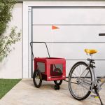 Remorcă bicicletă animale companie, roșu/negru, oxford/fier GartenMobel Dekor
