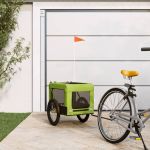 Remorcă bicicletă animale companie, verde/negru, oxford/fier GartenMobel Dekor