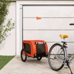 Remorcă bicicletă animale companie portocaliu/negru oxford/fier GartenMobel Dekor