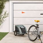 Remorcă de bicicletă animale companie, gri, textil oxford/fier GartenMobel Dekor