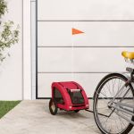 Remorcă de bicicletă animale companie, roșu, textil oxford/fier GartenMobel Dekor