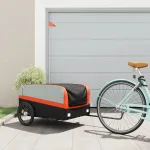 Remorcă pentru biciclete, negru și portocaliu, 45 kg, fier GartenMobel Dekor