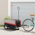 Remorcă pentru biciclete, negru și roșu, 45 kg, fier GartenMobel Dekor