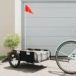 Remorcă de bicicletă, negru, textil oxford și fier GartenMobel Dekor