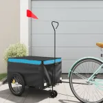 Remorcă pentru biciclete, negru și albastru, 30 kg, fier GartenMobel Dekor