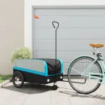 Remorcă pentru biciclete, negru și albastru, 45 kg, fier GartenMobel Dekor