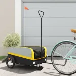 Remorcă pentru biciclete, negru și galben, 45 kg, fier GartenMobel Dekor