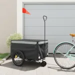 Remorcă pentru biciclete, negru și gri, 45 kg, fier GartenMobel Dekor