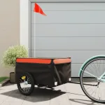 Remorcă pentru biciclete, negru și portocaliu, 45 kg, fier GartenMobel Dekor