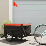 Remorcă pentru biciclete, negru și portocaliu, 45 kg, fier GartenMobel Dekor