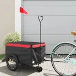 Remorcă pentru biciclete, negru și roșu, 30 kg, fier GartenMobel Dekor
