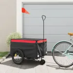 Remorcă pentru biciclete, negru și roșu, 45 kg, fier GartenMobel Dekor
