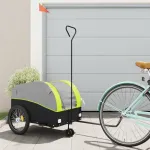 Remorcă pentru biciclete, negru și verde, 45 kg, fier GartenMobel Dekor