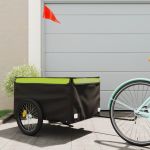 Remorcă pentru biciclete, negru și verde, 45 kg, fier GartenMobel Dekor