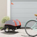 Remorcă pentru biciclete negru/portocaliu, 30 kg, fier GartenMobel Dekor