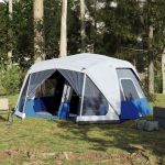 Cort de camping cu LED, albastru deschis, 443x437x229 cm GartenMobel Dekor