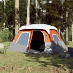Cort de camping cu LED gri deschis și portocaliu 344x282x212 cm GartenMobel Dekor