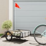 Remorcă de bicicletă, negru, 126x63x34 cm, fier GartenMobel Dekor