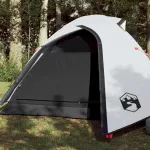 Cort camping, 2 persoane, alb, țesătură opacă, impermeabil GartenMobel Dekor