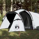 Cort camping, 3 persoane, alb, țesătură opacă, impermeabil GartenMobel Dekor