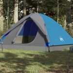 Cort camping, 3 persoane, albastru, țesătură opacă, impermeabil GartenMobel Dekor