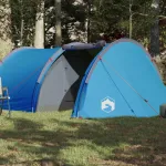 Cort camping, 4 persoane, albastru, țesătură opacă, impermeabil GartenMobel Dekor