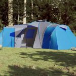Cort camping 12 persoane, albastru, țesătură opacă, impermeabil GartenMobel Dekor