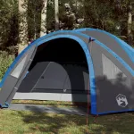 Cort camping 4 pers., albastru, impermeabil, configurare rapidă GartenMobel Dekor