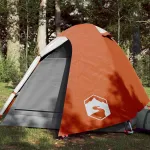 Cort de camping 2 pers., gri/oranj, impermeabil, setare rapidă GartenMobel Dekor
