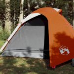 Cort de camping 2 pers., gri/oranj, impermeabil, setare rapidă GartenMobel Dekor